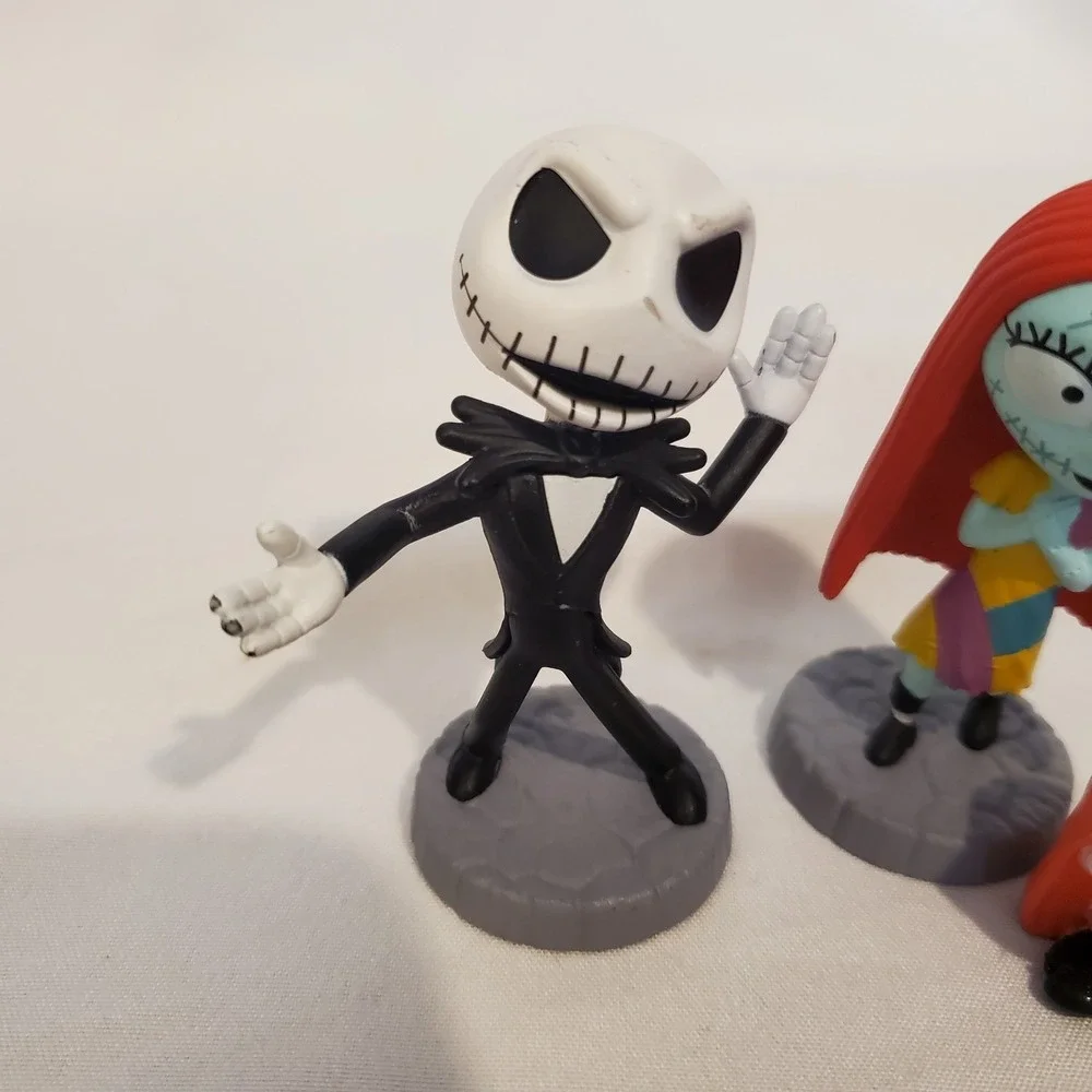 Nightmare Before Christmas Jack Skellington & Sally Figures Cake Topper Lot